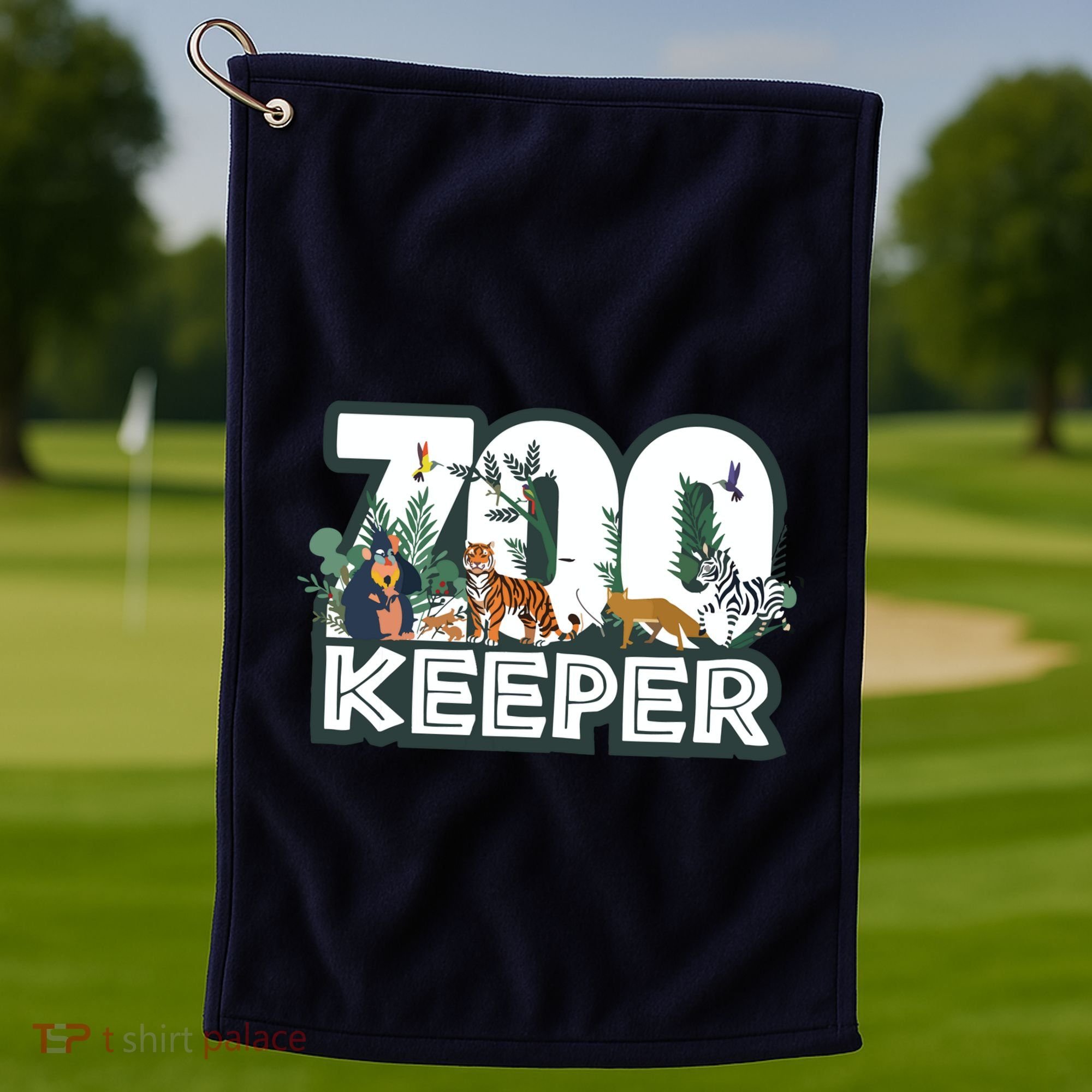 Zookeeper Wild Woods Jungle Tropical Forest Animals Theme Golf Towel