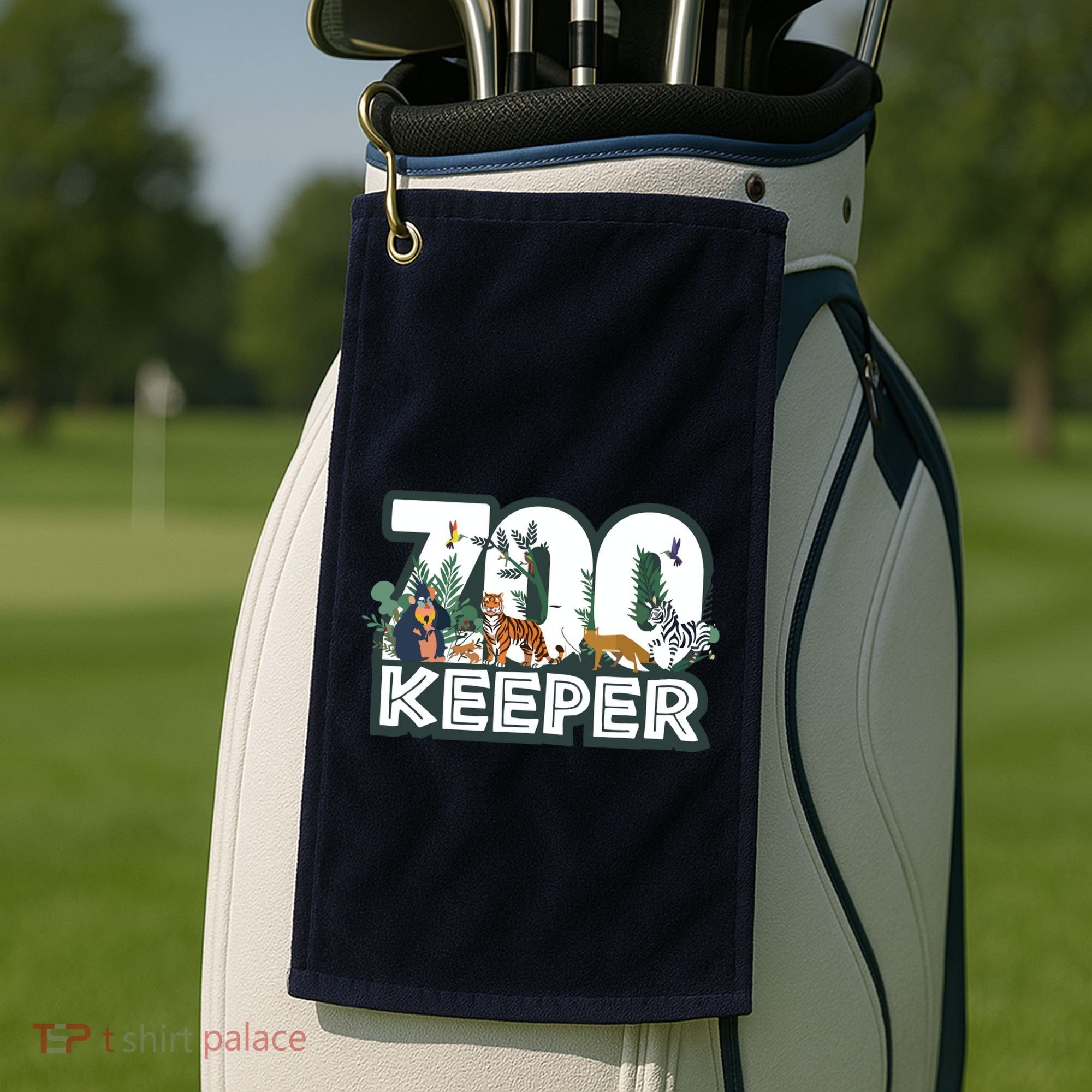 Zookeeper Wild Woods Jungle Tropical Forest Animals Theme Golf Towel
