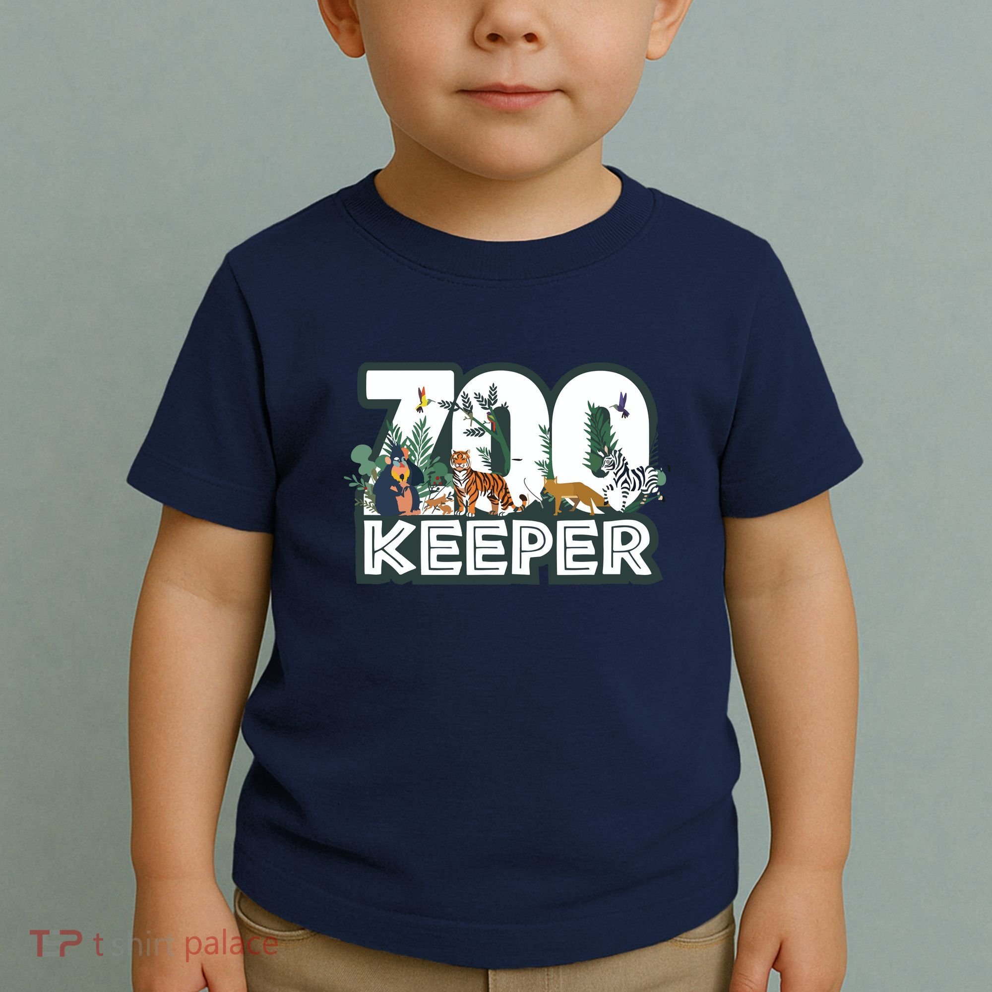 Zookeeper Wild Woods Jungle Tropical Forest Animals Theme Toddler T-Shirt