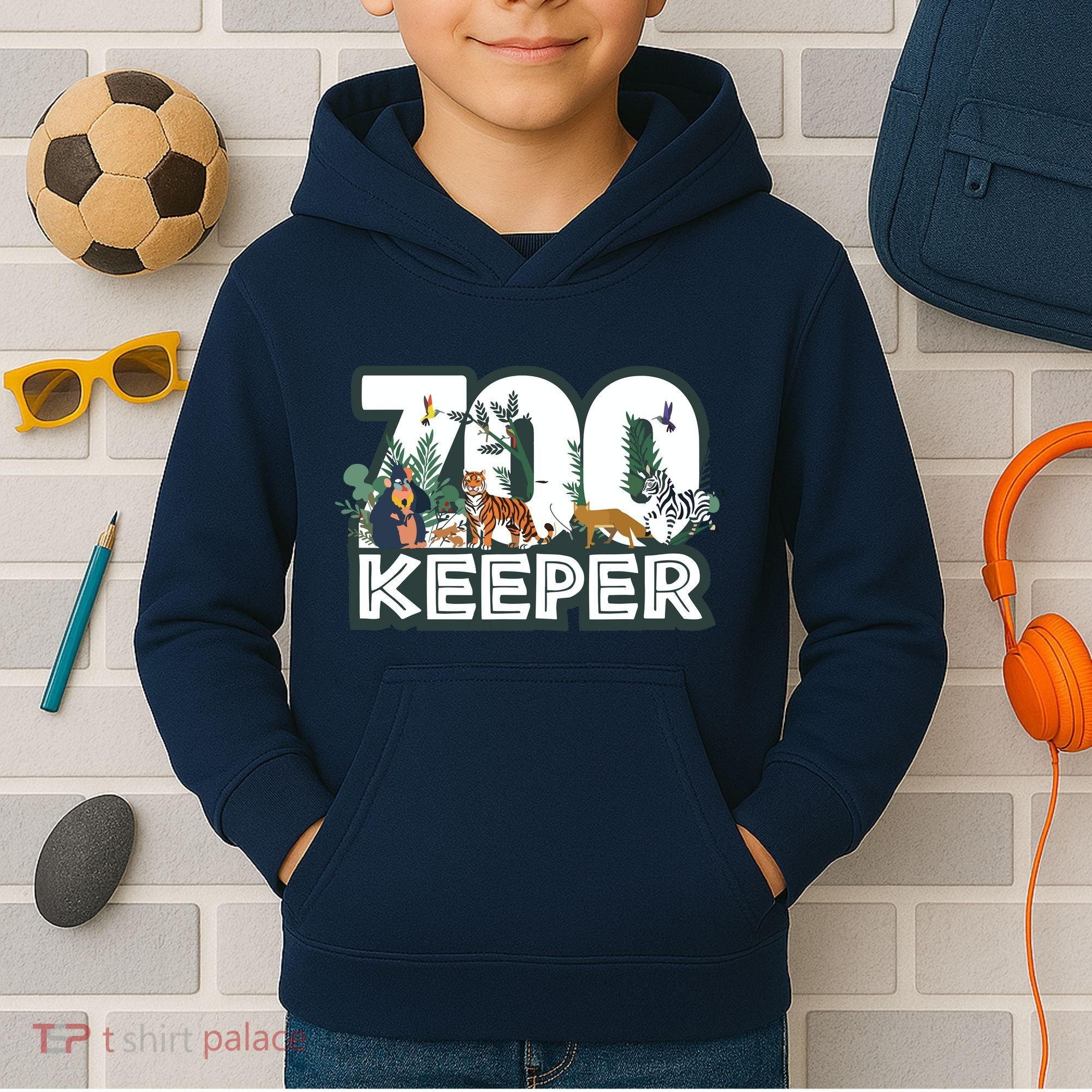Zookeeper Wild Woods Jungle Tropical Forest Animals Theme Kids Hoodie