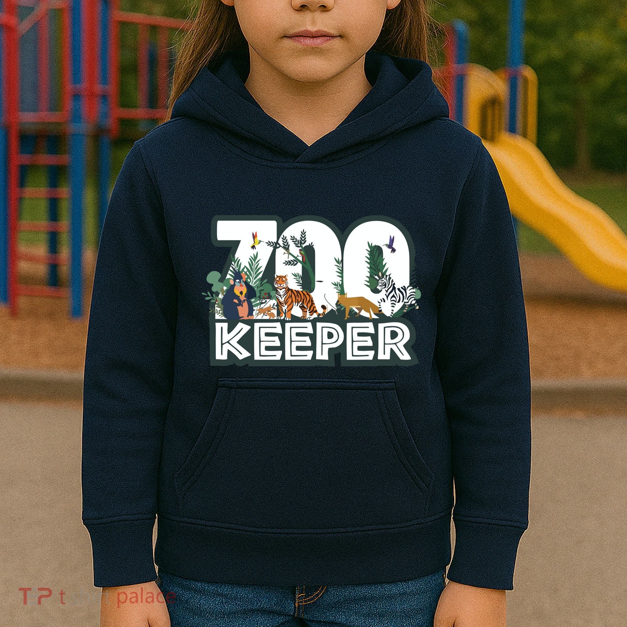 Zookeeper Wild Woods Jungle Tropical Forest Animals Theme Kids Hoodie
