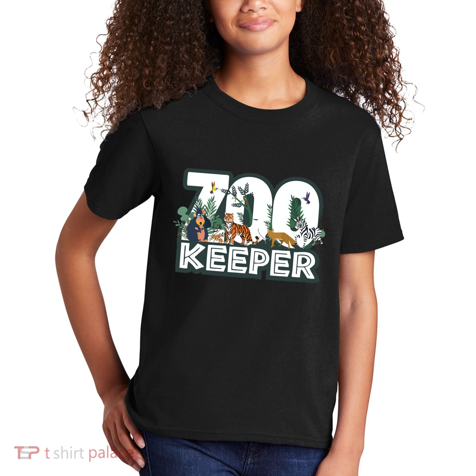 Zookeeper Wild Woods Jungle Tropical Forest Animals Theme Kids T-Shirt