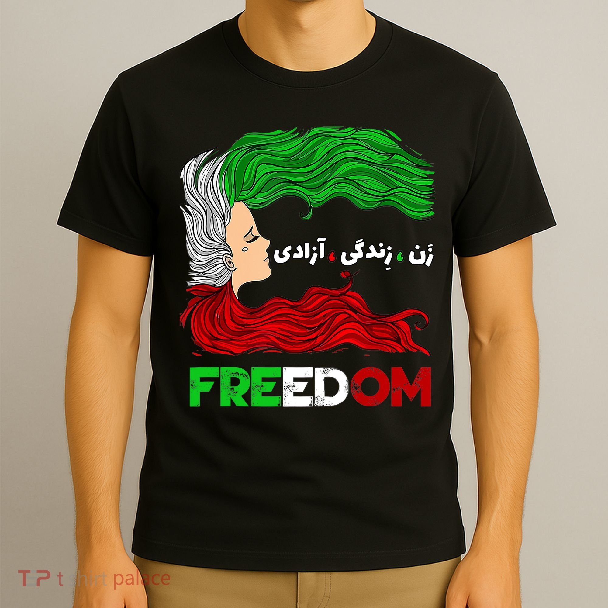 Zan Zendegi Azadi Iran Persian Woman Life Hair Freedom White T-Shirt