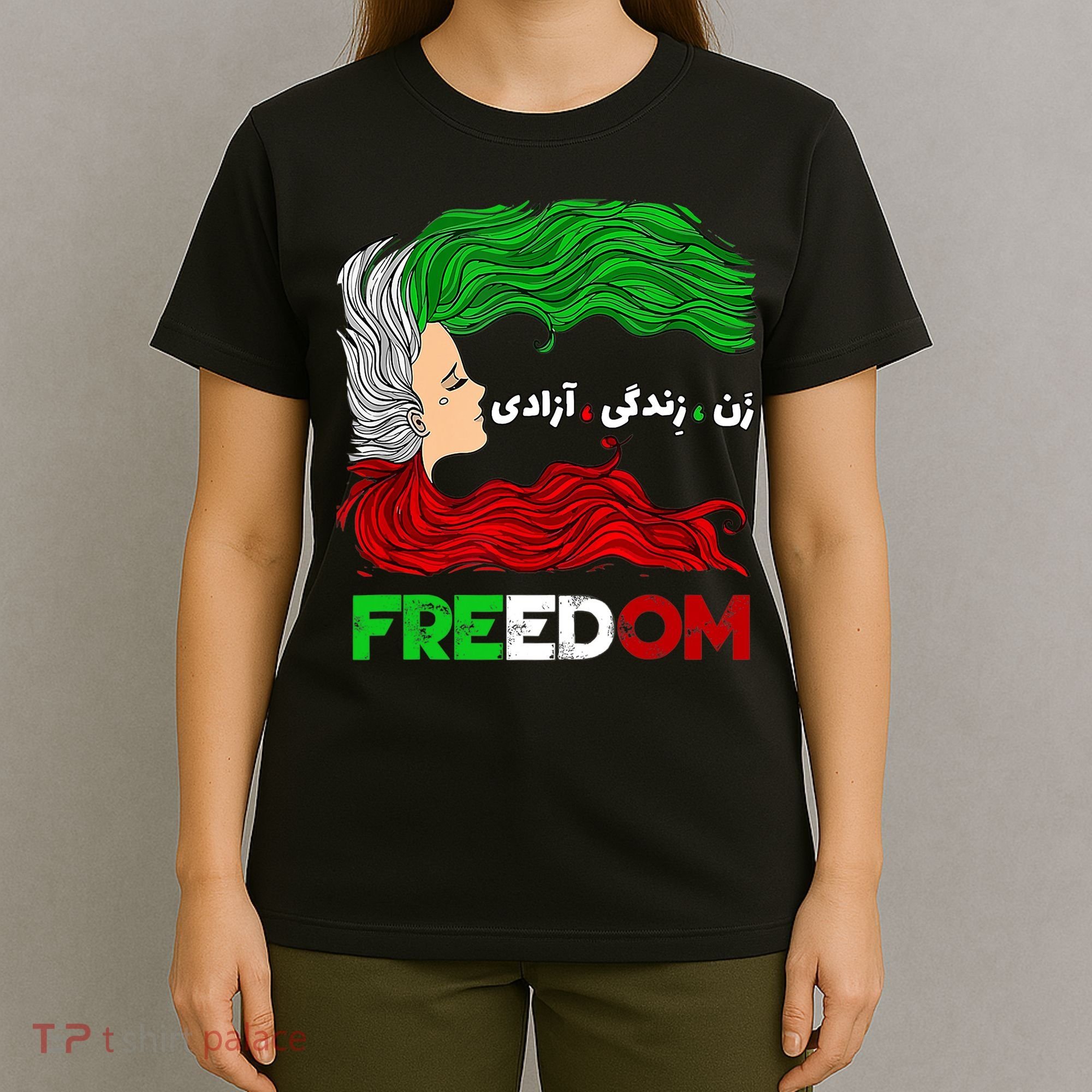 Zan Zendegi Azadi Iran Persian Woman Life Hair Freedom White T-Shirt