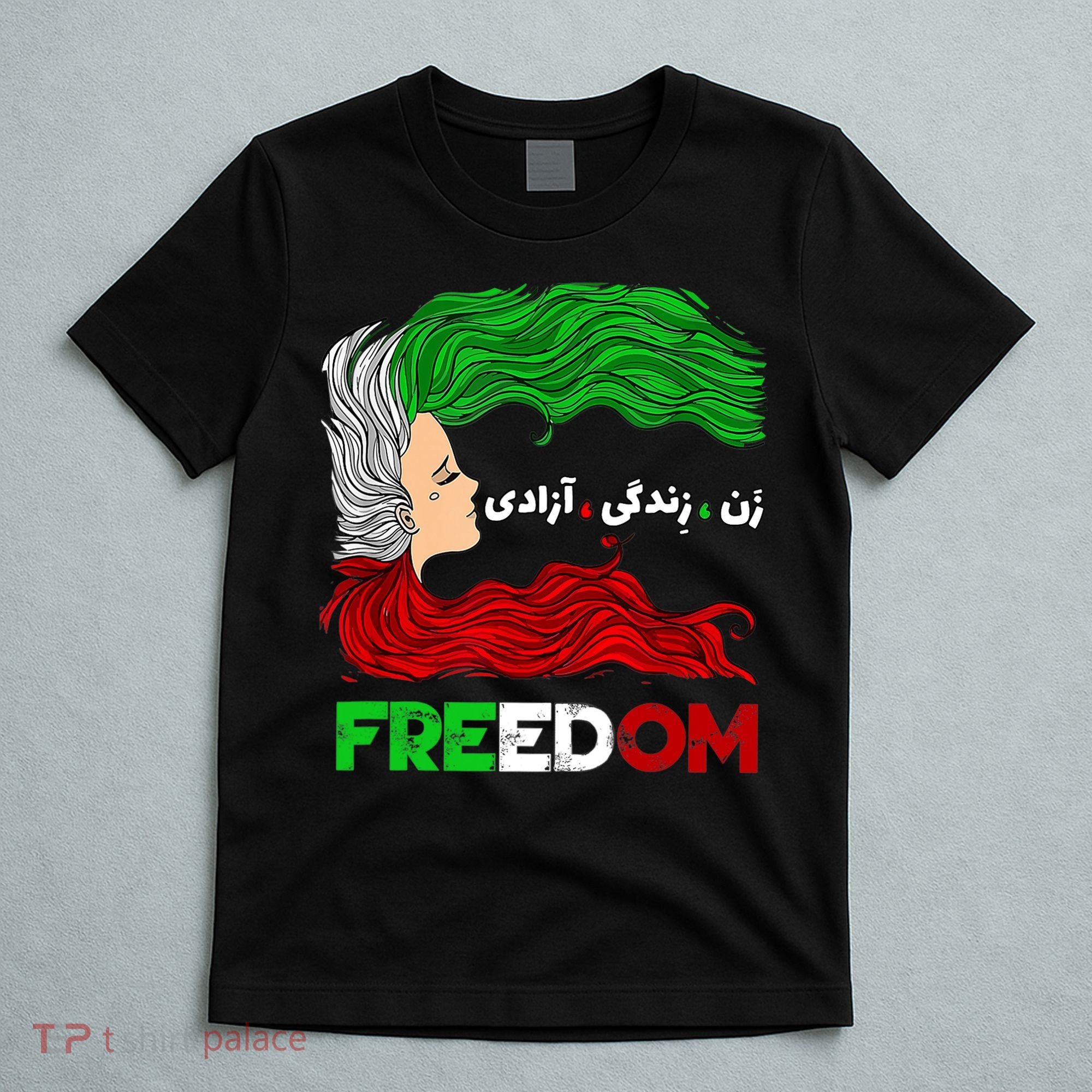 Zan Zendegi Azadi Iran Persian Woman Life Hair Freedom White T-Shirt