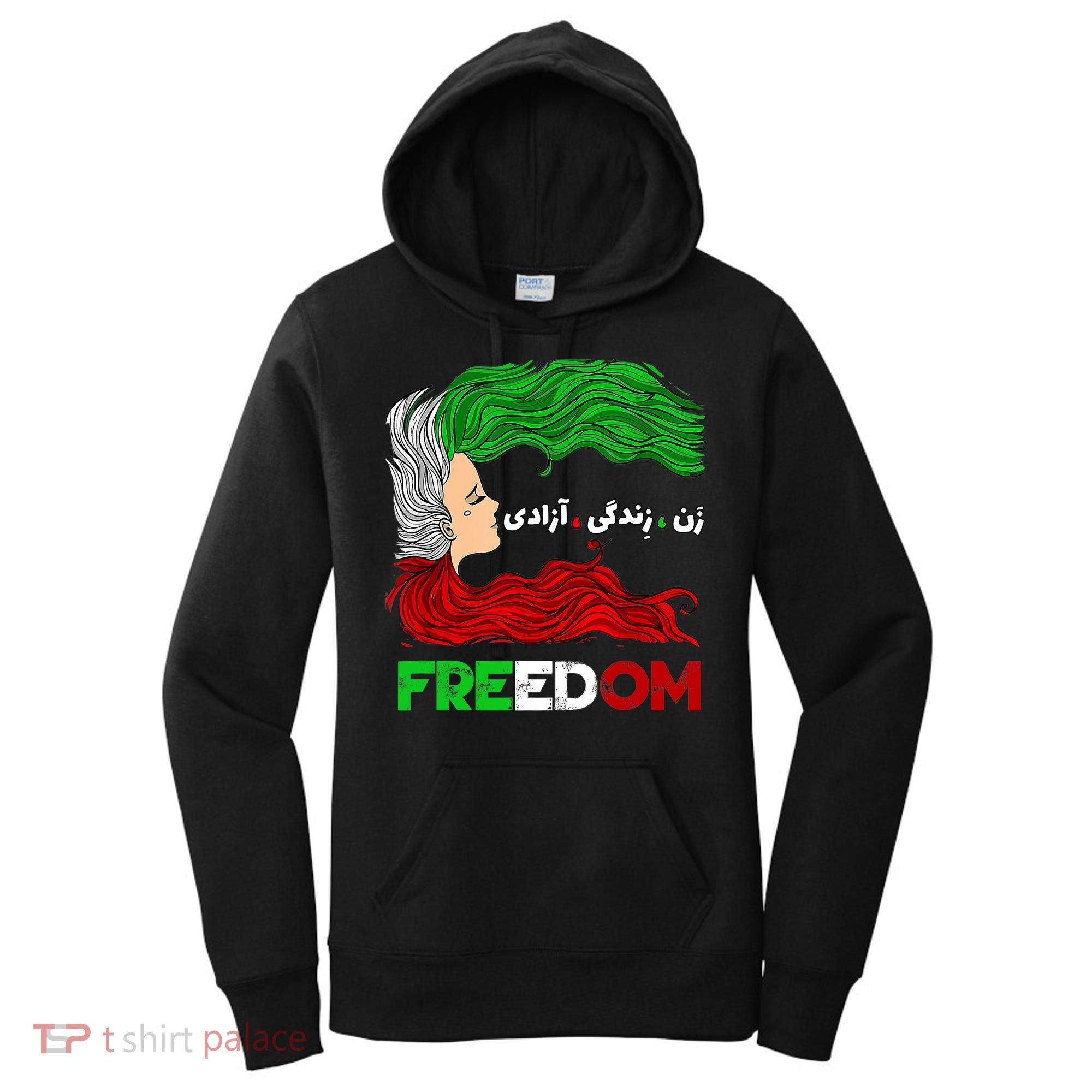 Zan Zendegi Azadi Iran Persian Woman Life Hair Freedom White Women's Hoodie
