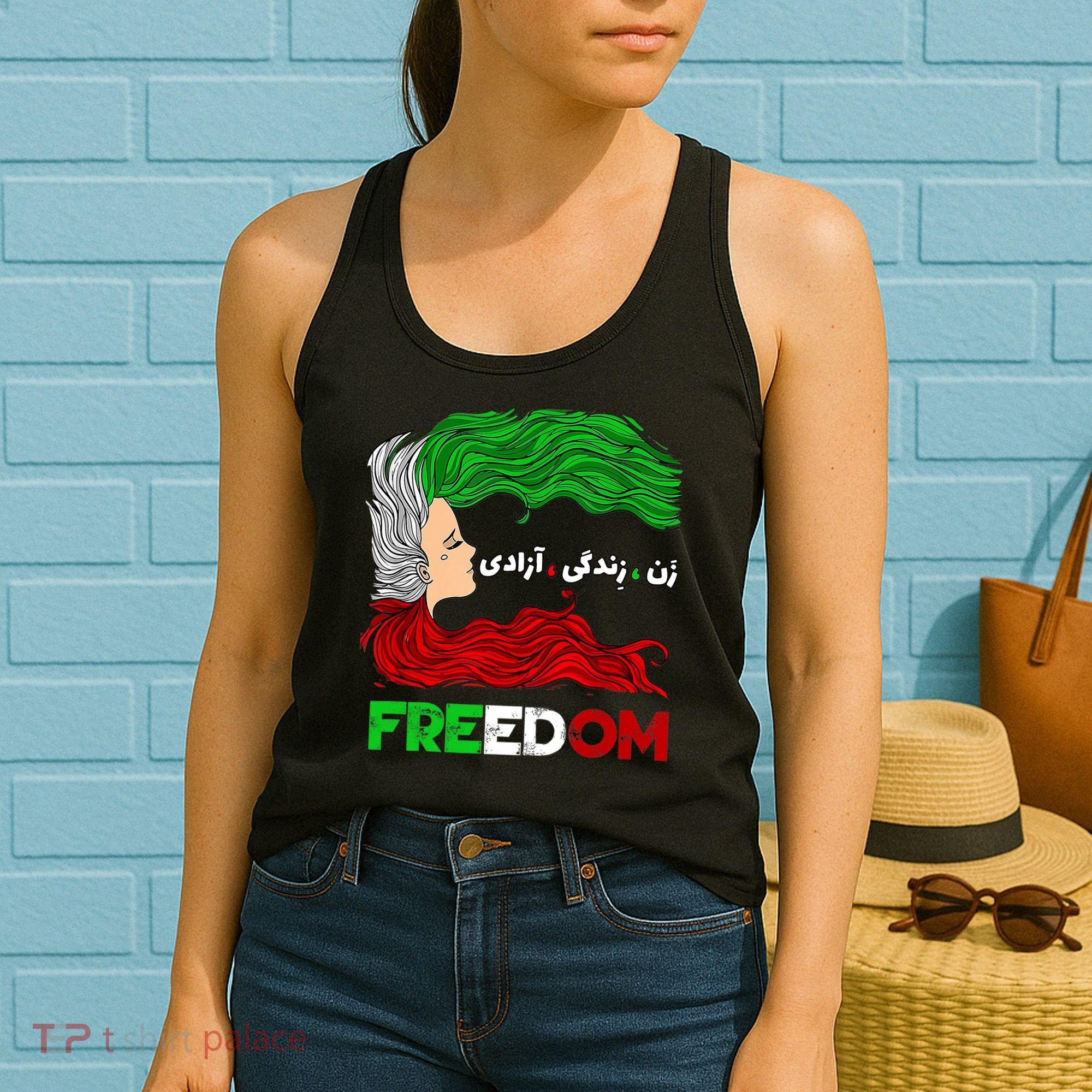 Zan Zendegi Azadi Iran Persian Woman Life Hair Freedom White Women's Tank Top