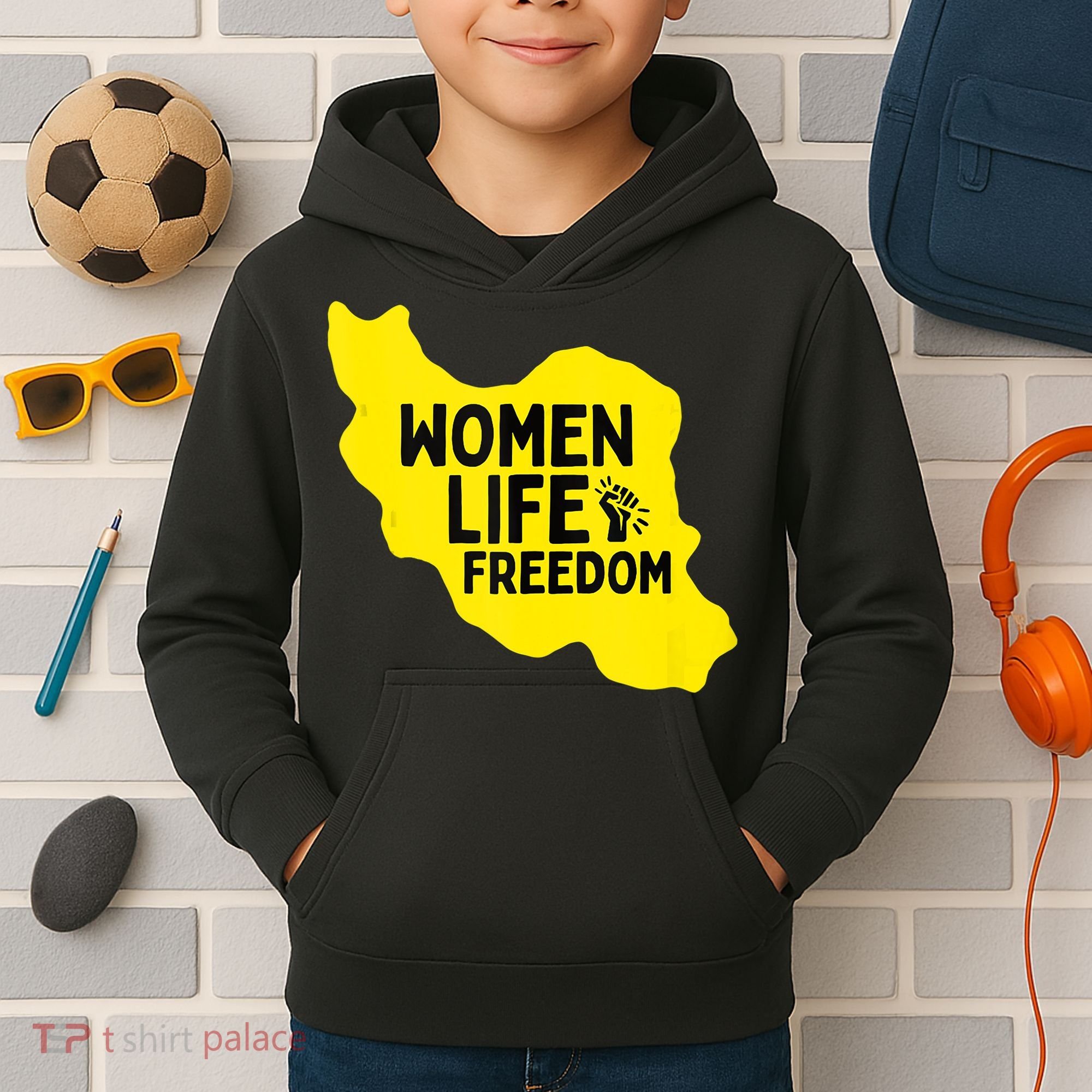 Zan Zindgi Azadi Women Life Freedom Kids Hoodie