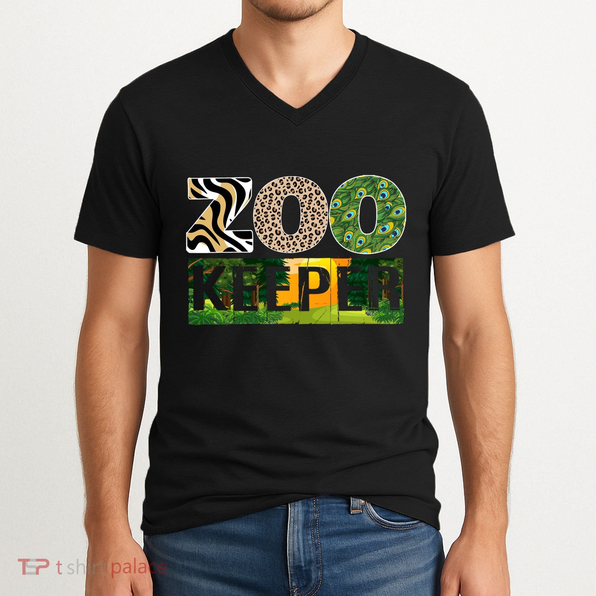 Zookeeper Zoo Animals Zoo Keeper Zoos V-Neck T-Shirt