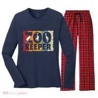 Zookeeper Zoo Animal Explorer Fun Safari Jungle Holiday Gift Women's Long Sleeve Flannel Pajama Set  thumb 0