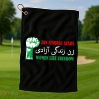 Zan Zendegi Azadi Persian Woman Life Freedom Golf Towel thumb 1