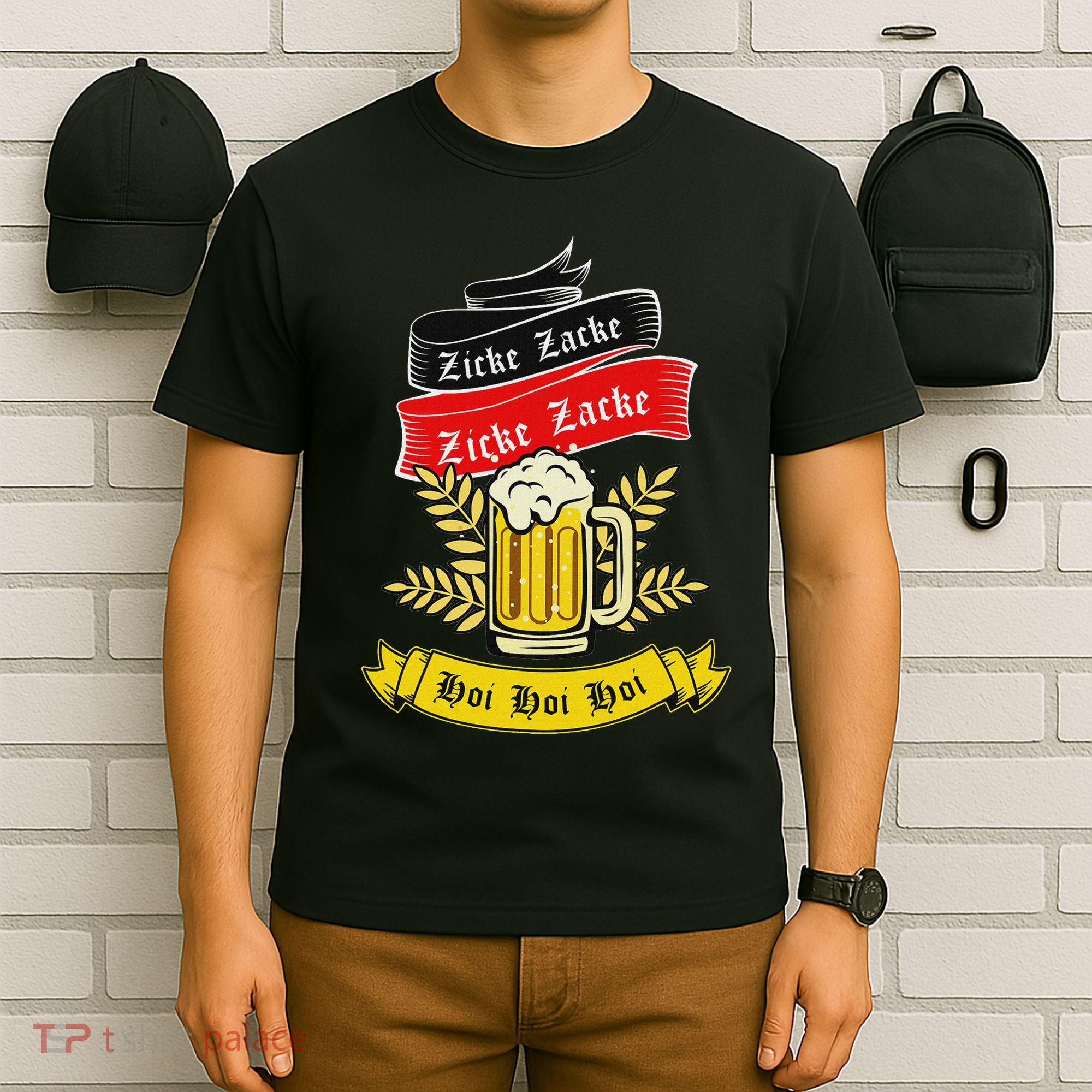 Zicke Zacke Hoi Funny Germany Flag Oktoberfest German T-Shirt