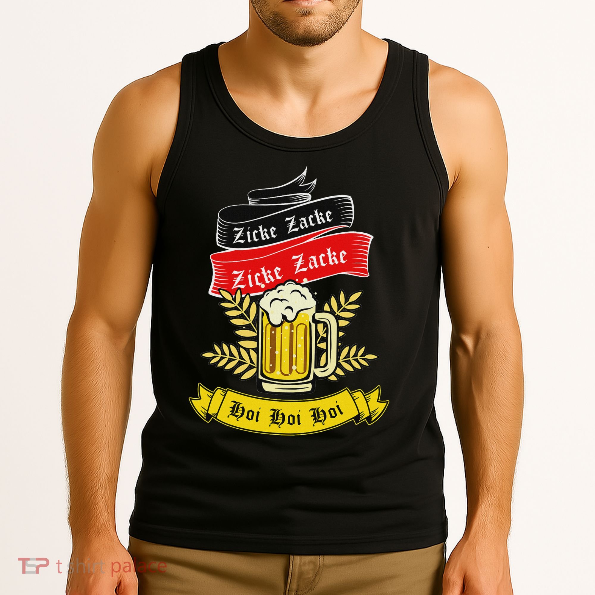 Zicke Zacke Hoi Funny Germany Flag Oktoberfest German Tank Top