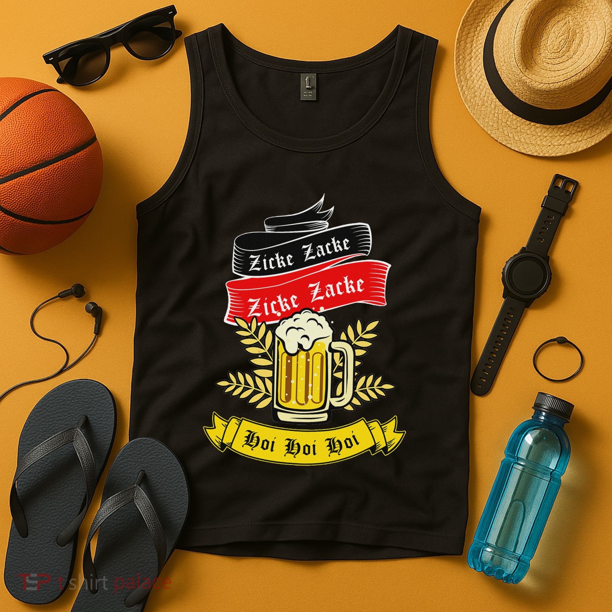 Zicke Zacke Hoi Funny Germany Flag Oktoberfest German Tank Top