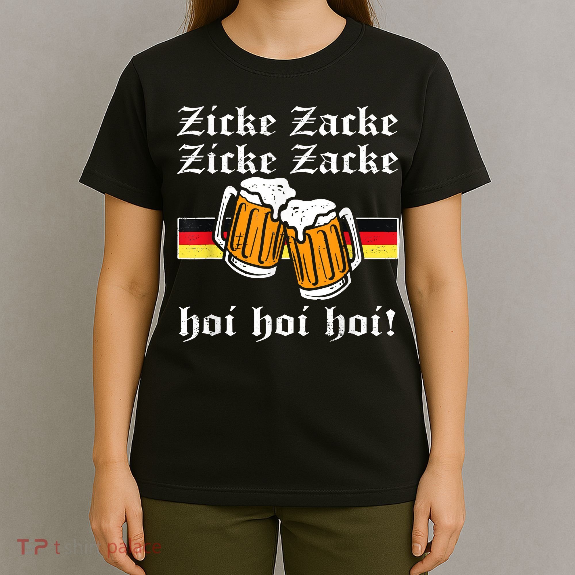 Zicke Zacke Hoi Funny Germany Flag Oktoberfest German T-Shirt