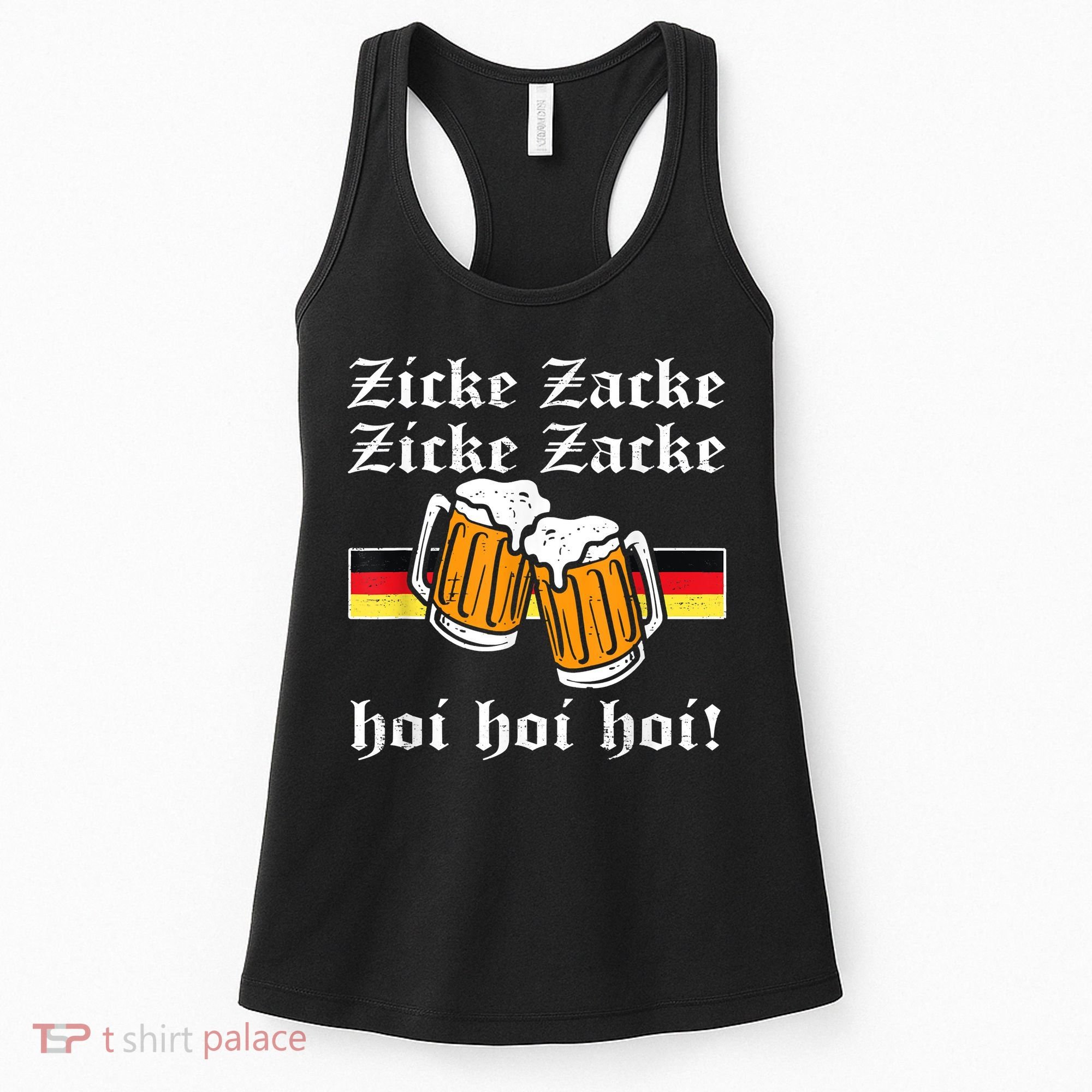 Zicke Zacke Hoi Funny Germany Flag Oktoberfest German Women's Tank Top