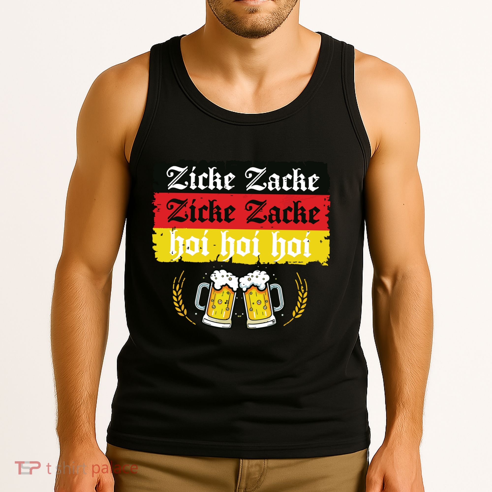 Zicke Zacke Hoi Oktoberfest German Flag Party Funny Tank Top