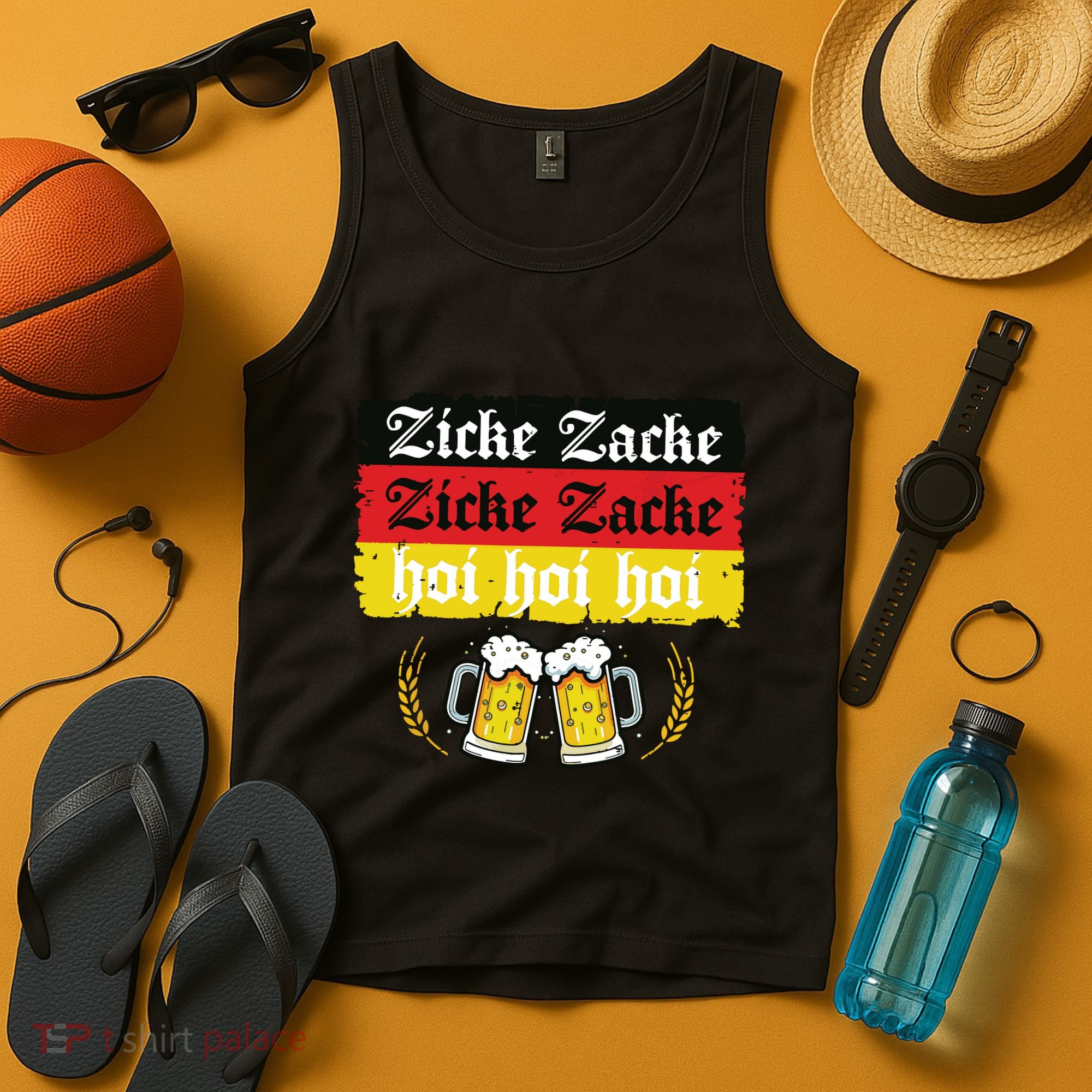 Zicke Zacke Hoi Oktoberfest German Flag Party Funny Tank Top