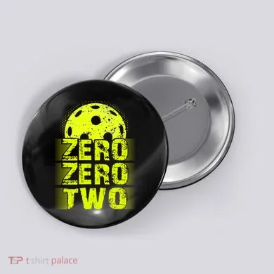 Zero Zero Two Pickleball Player Paddleball Button