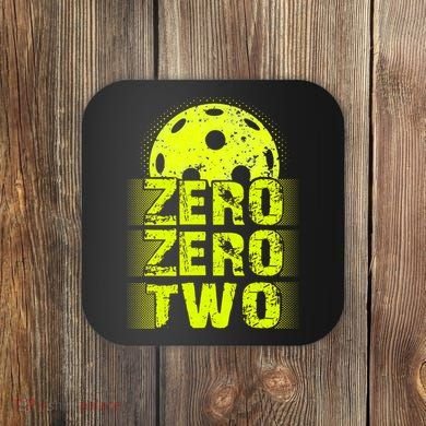 Zero Zero Two Pickleball Player Paddleball Coaster