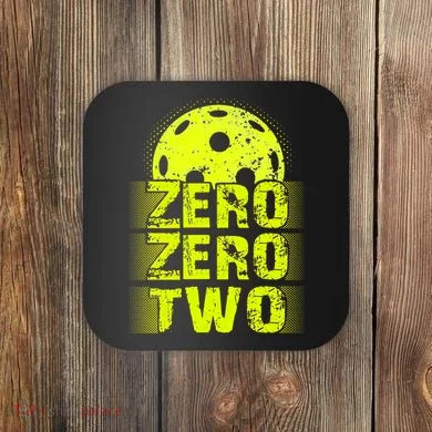 Zero Zero Two Pickleball Player Paddleball Coaster
