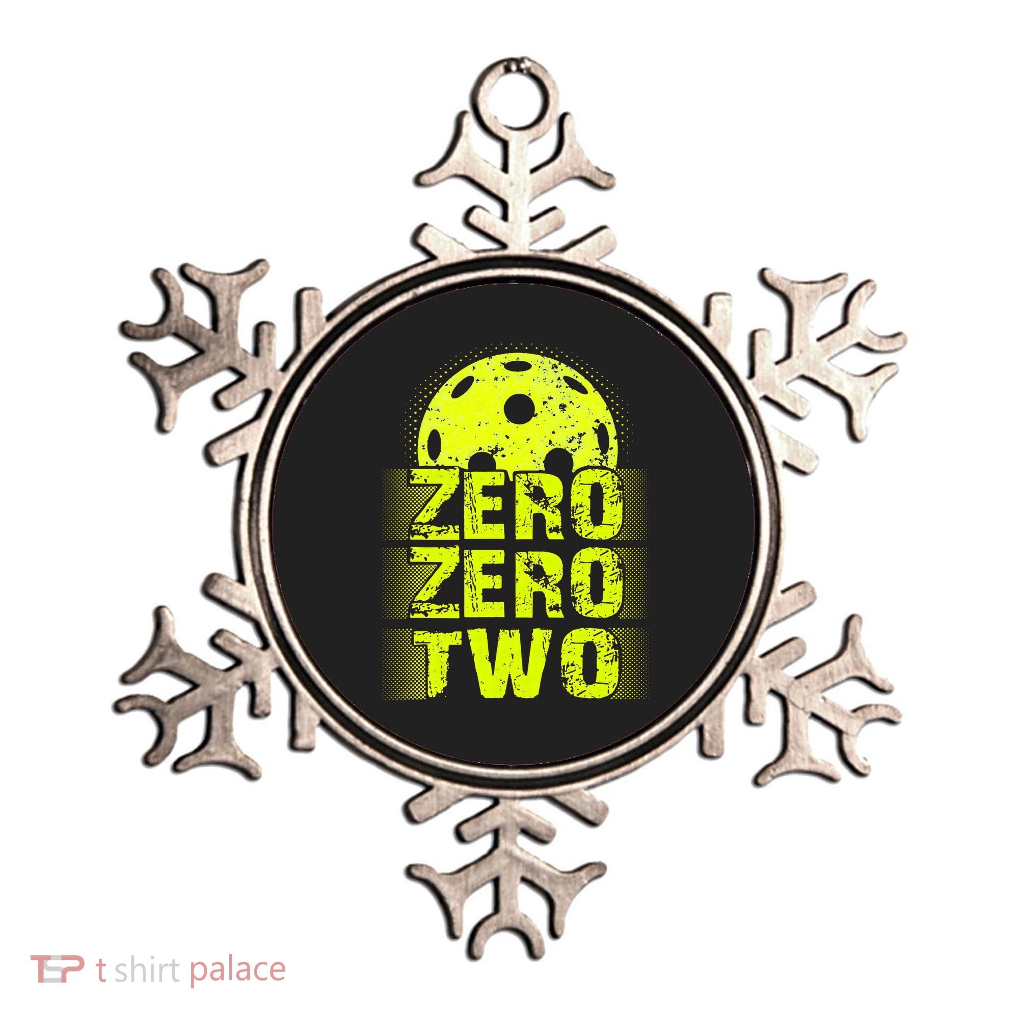 Zero Zero Two Pickleball Player Paddleball Ornament