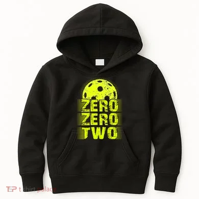 Zero Zero Two Pickleball Player Paddleball Kids Hoodie