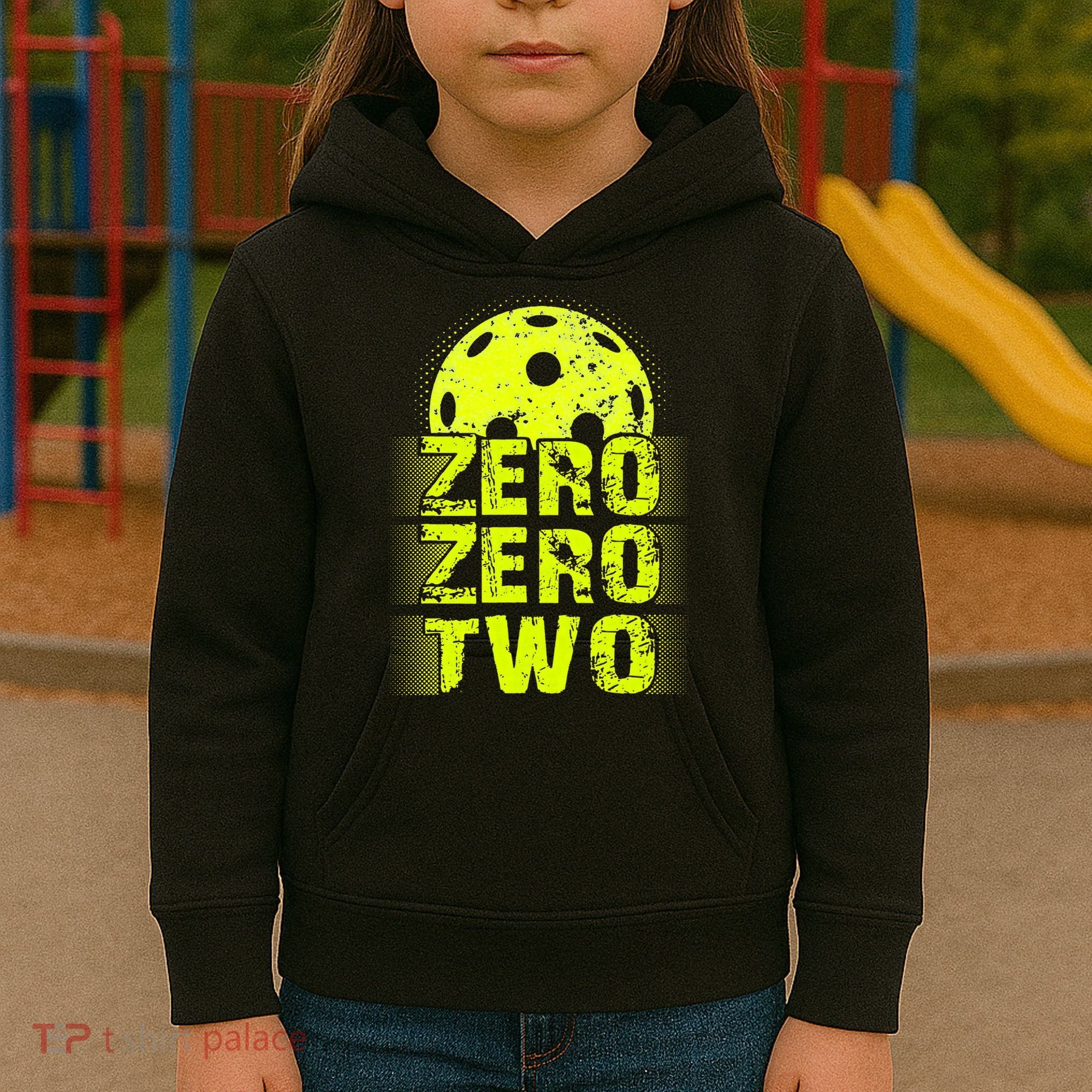 Zero Zero Two Pickleball Player Paddleball Kids Hoodie