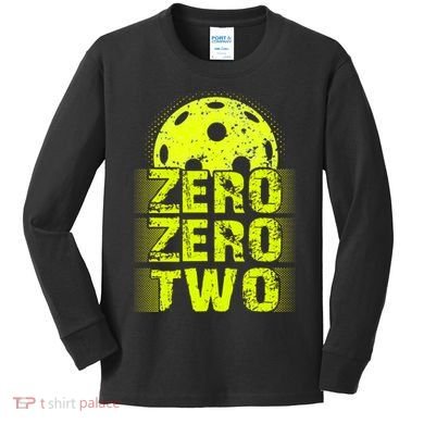 Zero Zero Two Pickleball Player Paddleball Kids Long Sleeve Shirt