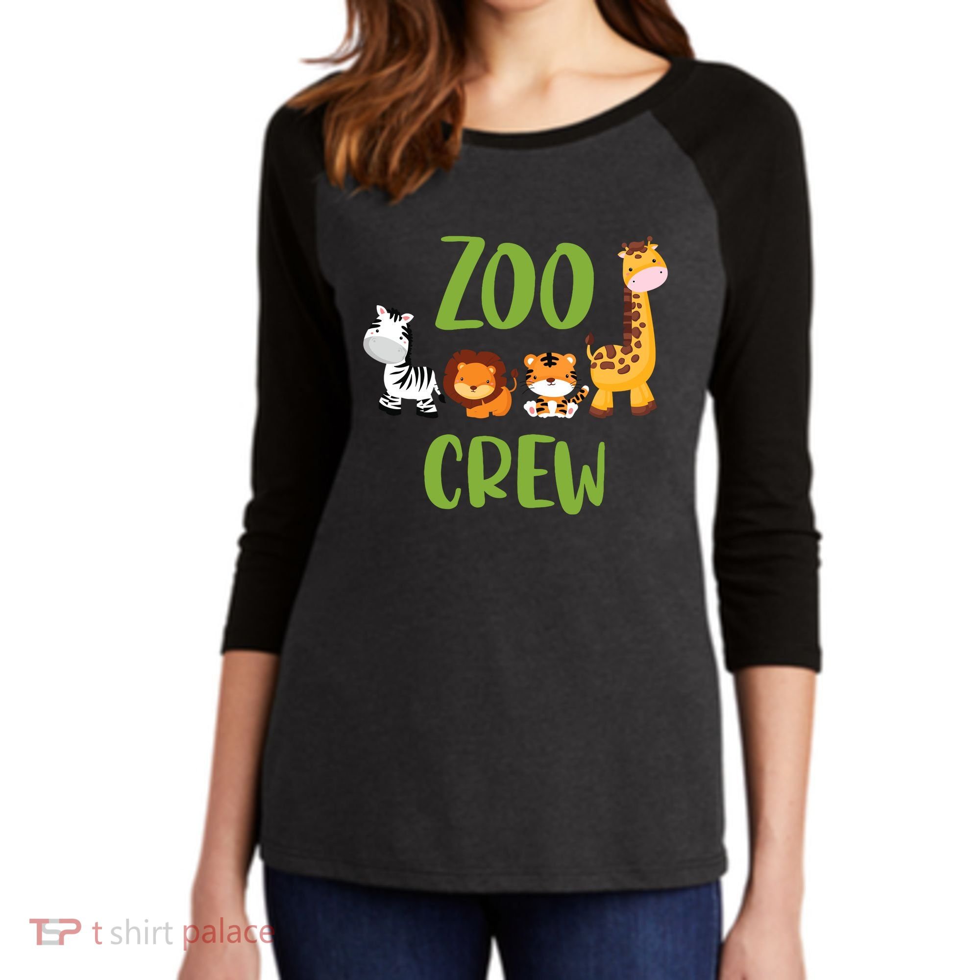 Zoologist Zookeeper Zoo Women's Tri-Blend 3/4-Sleeve Raglan Shirt